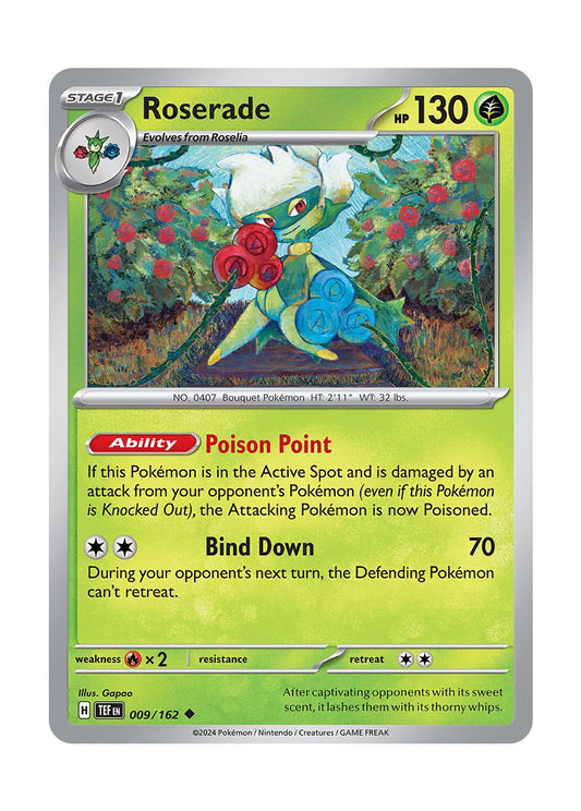 Roserade - Reverse Holo (009/162) - Temporal Forces