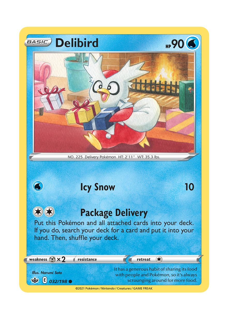 Delibird - Reverse Holo (032/198) - Chilling Reign