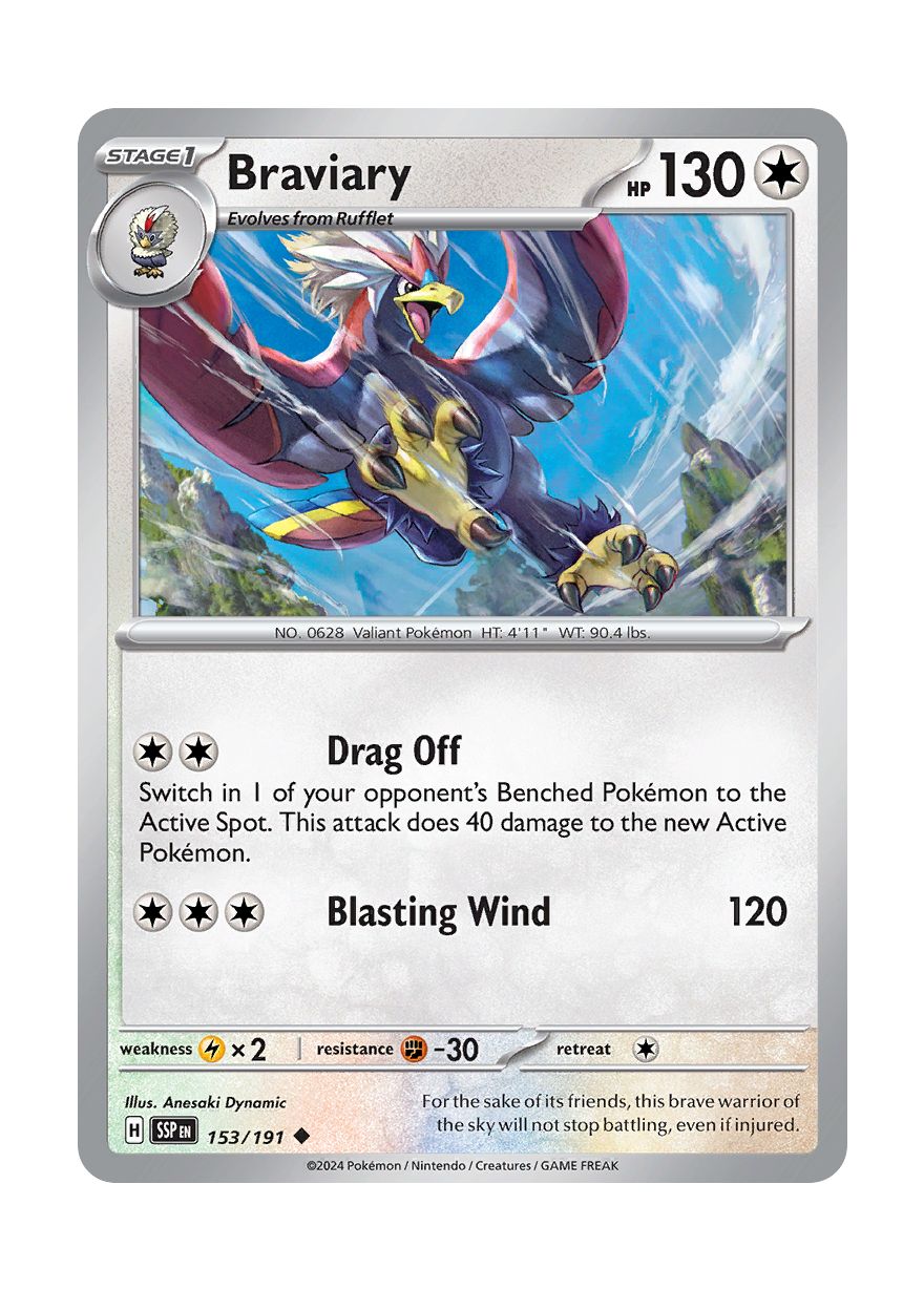 Braviary (153/191) - Surging Sparks