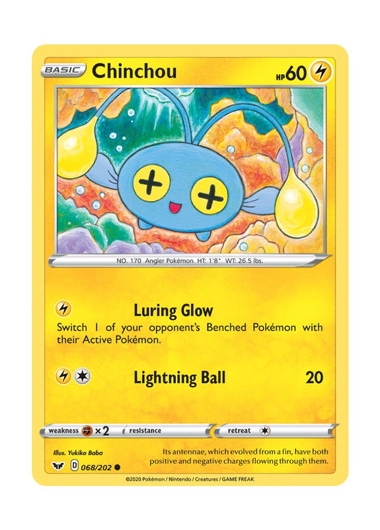 Chinchou - Reverse Holo (068/202) - Sword & Shield