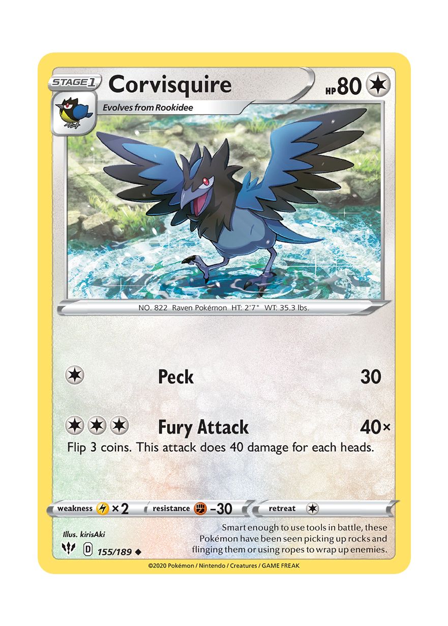 Corvisquire - Reverse Holo (155/189) - Darkness Ablaze
