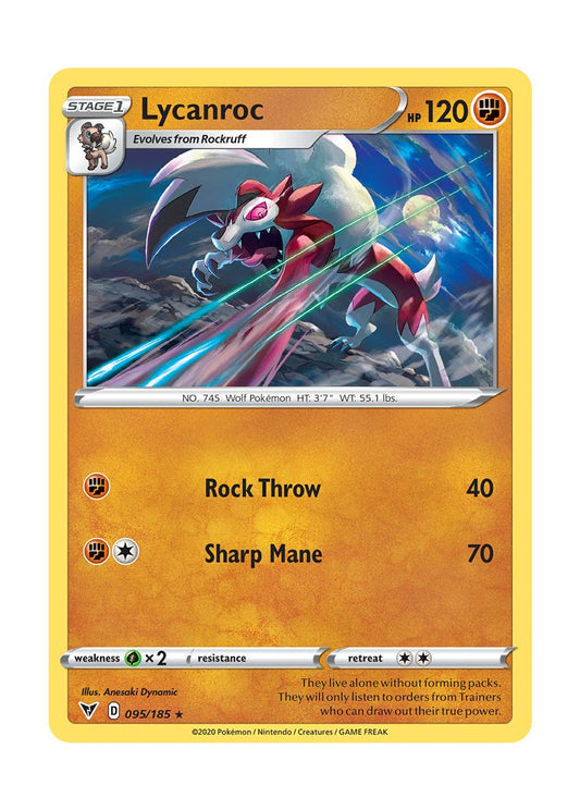 Lycanroc - Reverse Holo (095/185) - Vivid Voltage