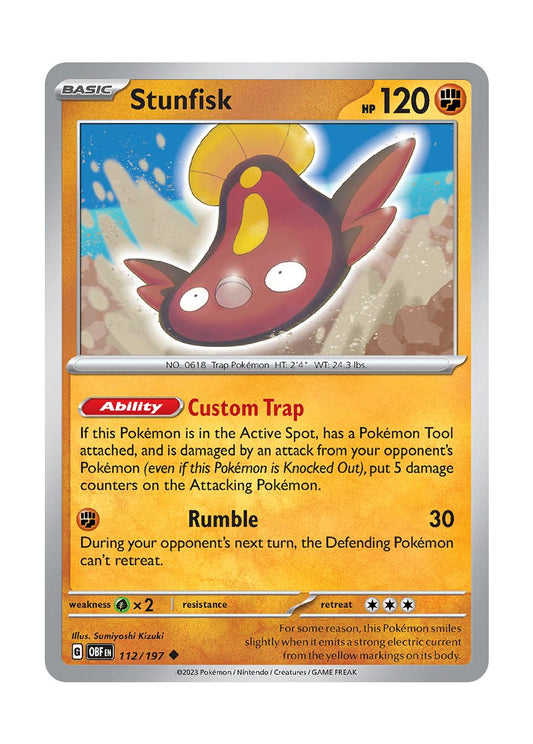 Stunfisk - Reverse Holo (112/197) - Obsidian Flames