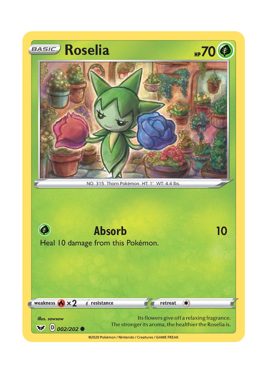 Roselia - Reverse Holo (002/202) - Sword & Shield