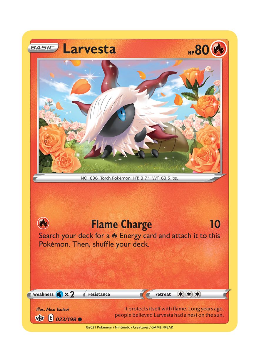 Larvesta - Reverse Holo (023/198) - Chilling Reign