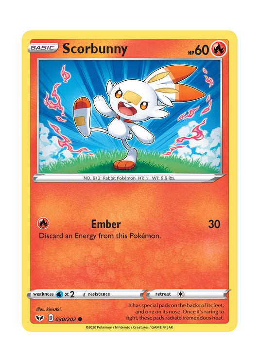 Scorbunny - Reverse Holo (030/202) - Sword & Shield