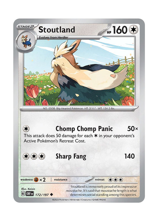 Stoutland - Reverse Holo (172/197) - Obsidian Flames