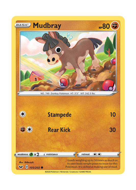 Mudbray - Reverse Holo (105/202) - Sword & Shield