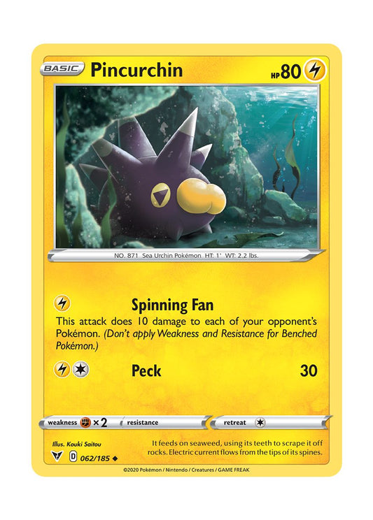 Pincurchin - Reverse Holo (062/185) - Vivid Voltage