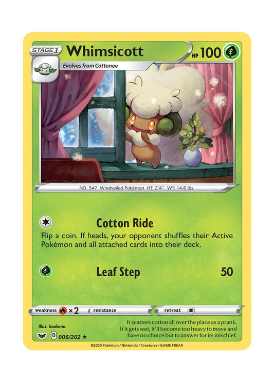 Whimsicott - Reverse Holo (006/202) - Sword & Shield