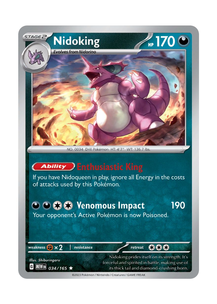 Nidoking - Reverse Holo (034/165) - 151
