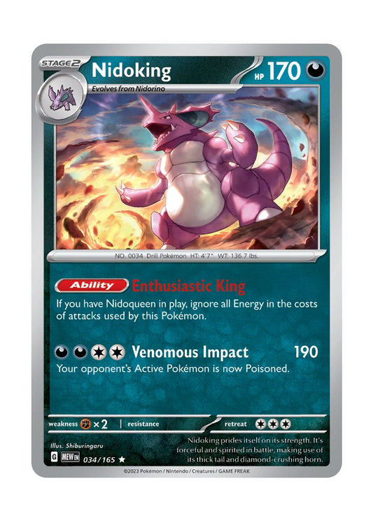 Nidoking - Reverse Holo (034/165) - 151
