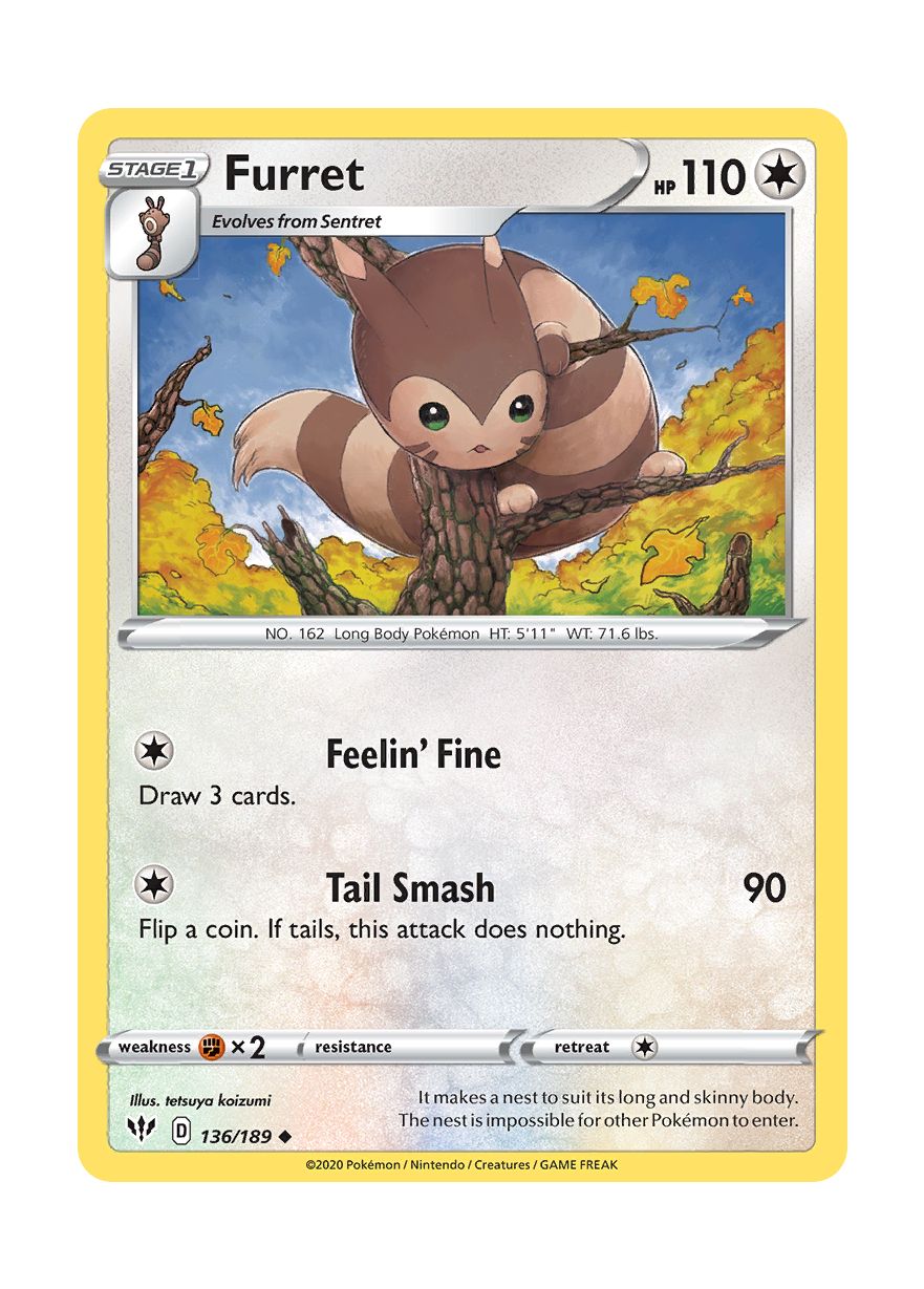 Furret - Reverse Holo (136/189) - Darkness Ablaze