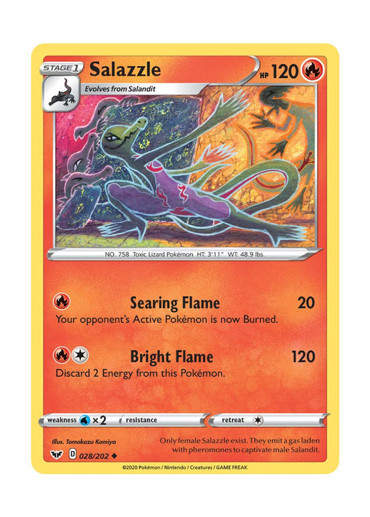 Salazzle - Reverse Holo (028/202) - Sword & Shield