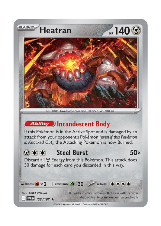 Heatran - Reverse Holo (123/167) - Twilight Masquerade