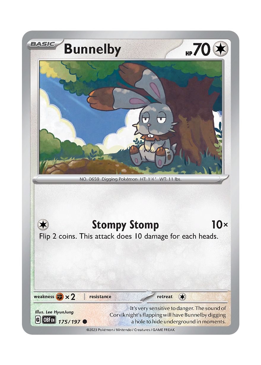 Bunnelby - Reverse Holo (175/197) - Obsidian Flames