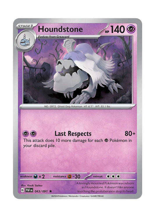 Houndstone - Reverse Holo (043/91) - Paldean Fates