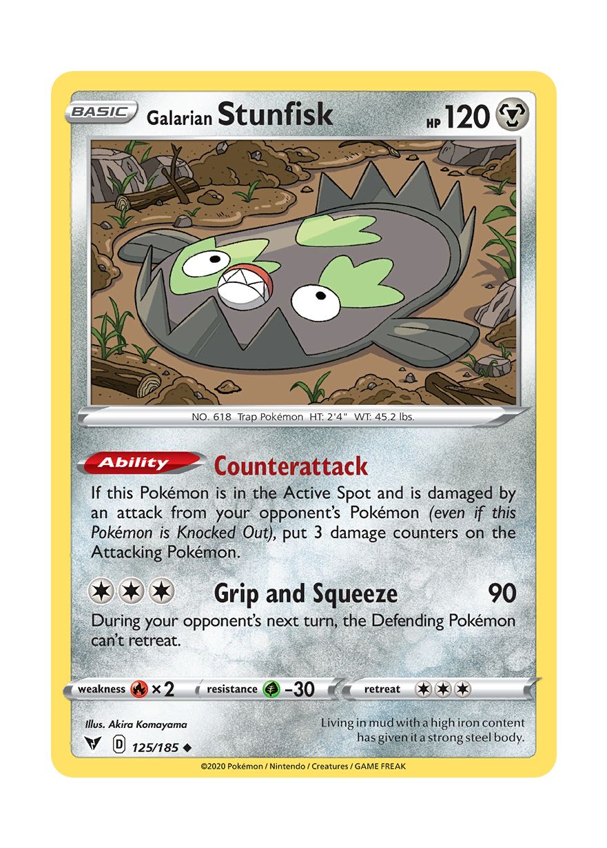 Galarian Stunfisk - Reverse Holo (125/185) - Vivid Voltage