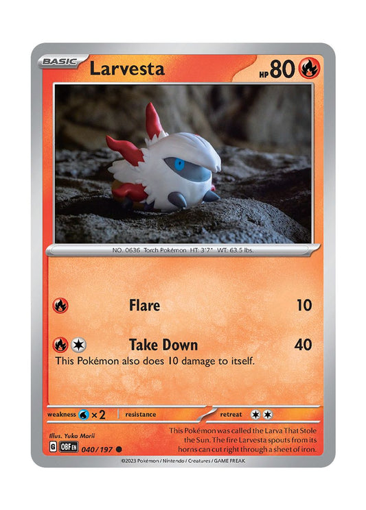 Larvesta - Reverse Holo (040/197) - Obsidian Flames