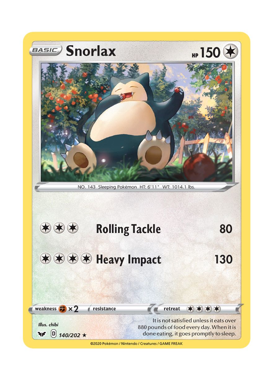 Snorlax - Reverse Holo (140/202) - Sword & Shield