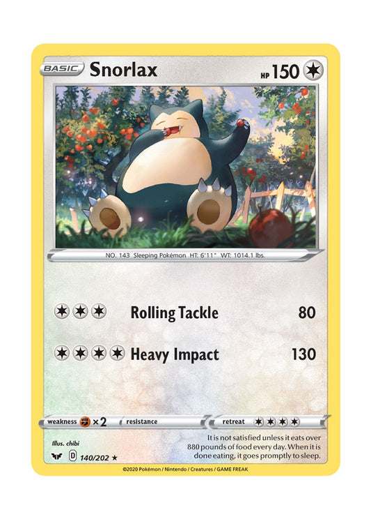 Snorlax - Reverse Holo (140/202) - Sword & Shield