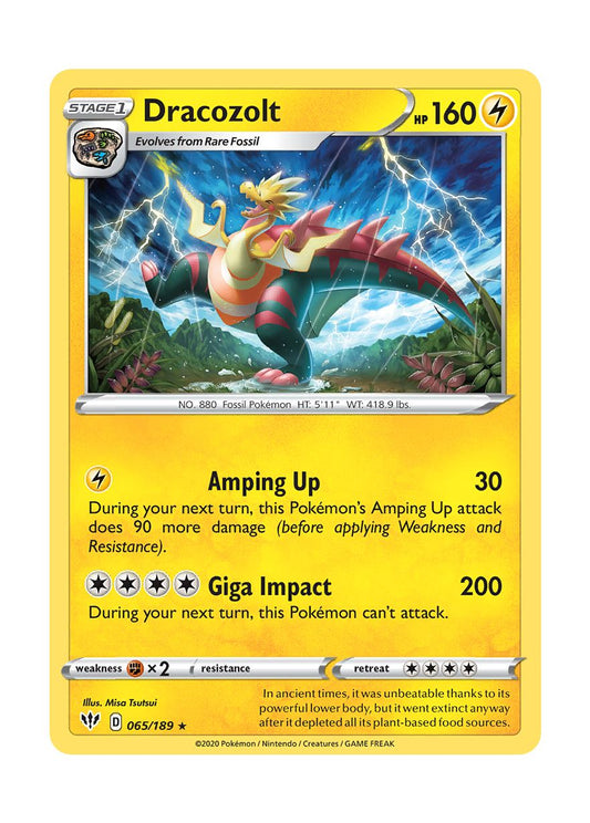 Dracozolt - Reverse Holo (065/189) - Darkness Ablaze