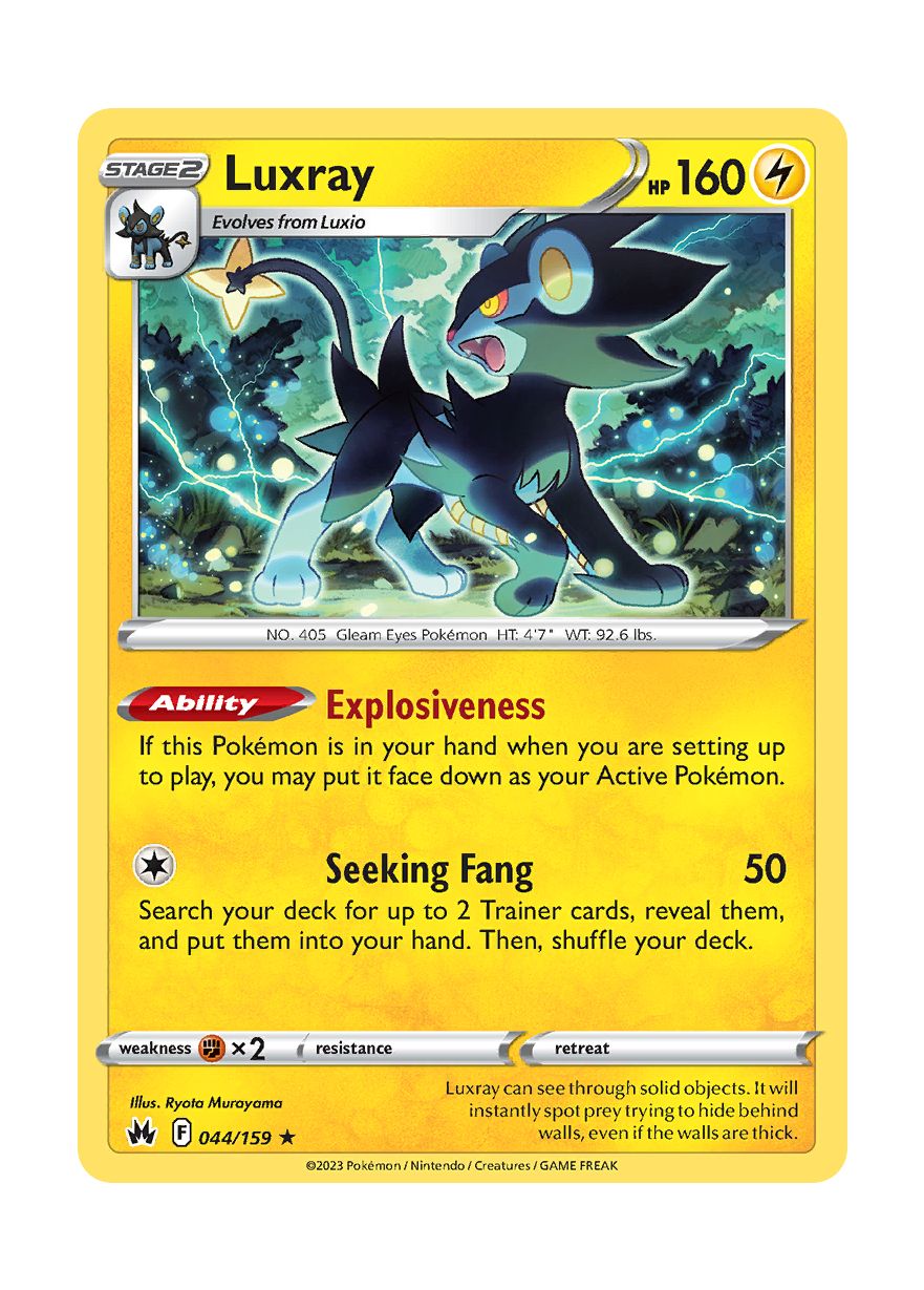 Luxray - Reverse Holo (044/159) - Crown Zenith