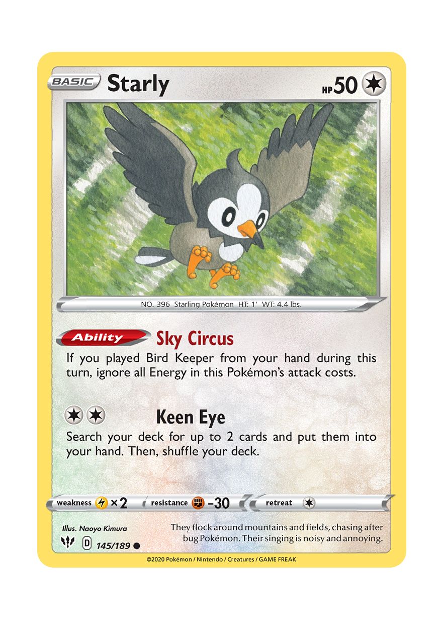 Starly - Reverse Holo (145/189) - Darkness Ablaze