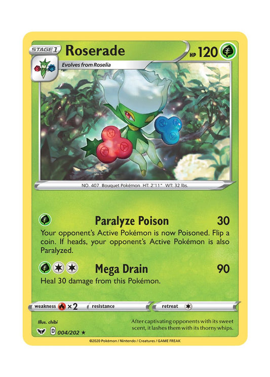 Roserade - Reverse Holo (004/202) - Sword & Shield