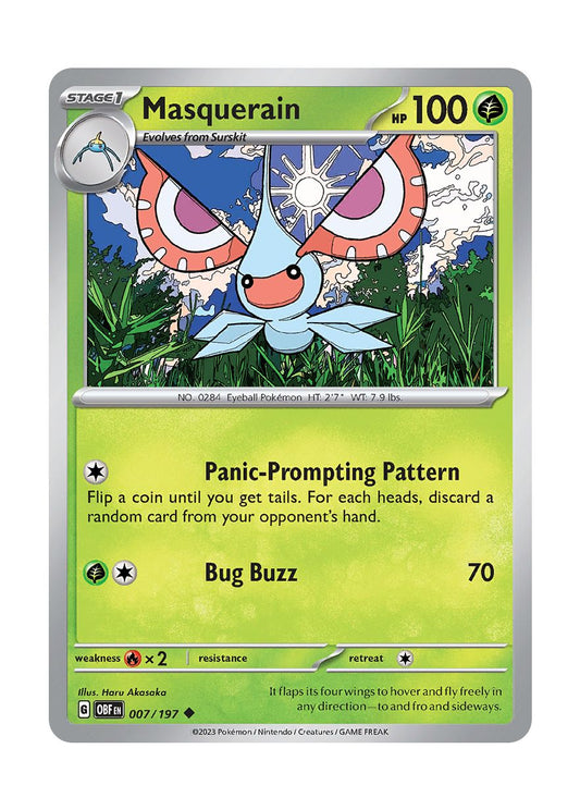 Masquerain - Reverse Holo (007/197) - Obsidian Flames