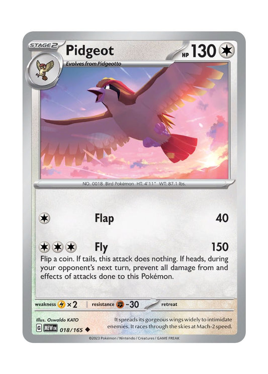 Pidgeot - Reverse Holo (018/165) - 151