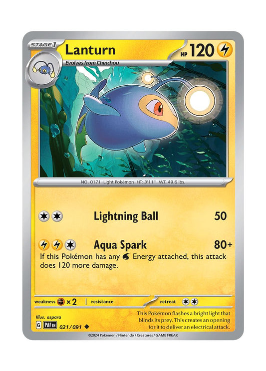 Lanturn - Reverse Holo (021/91) - Paldean Fates