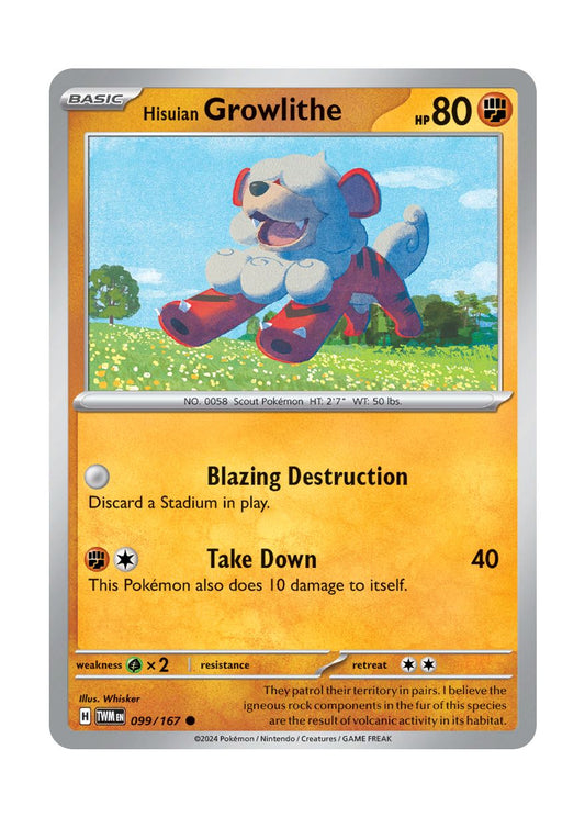 Hisuian Growlithe - Reverse Holo (099/167) - Twilight Masquerade