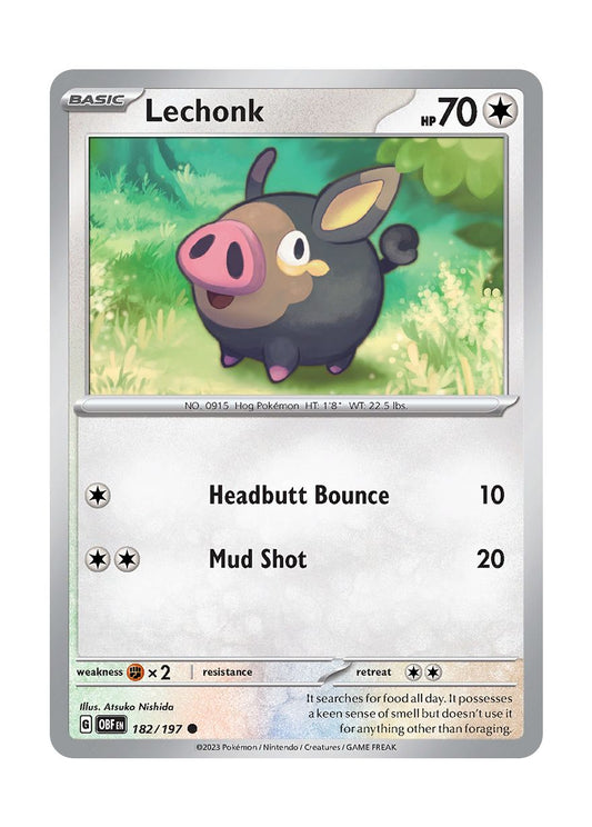 Lechonk - Reverse Holo (182/197) - Obsidian Flames