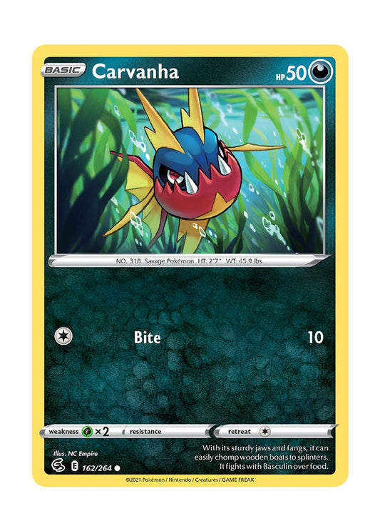 Carvanha - Reverse Holo (162/264) - Fusion Strike
