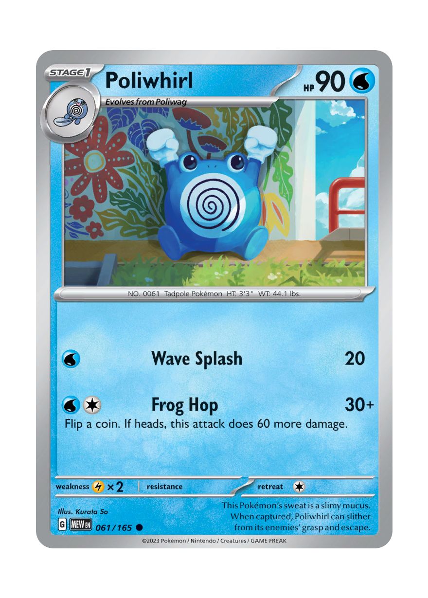 Poliwhirl - Reverse Holo (061/165) - 151