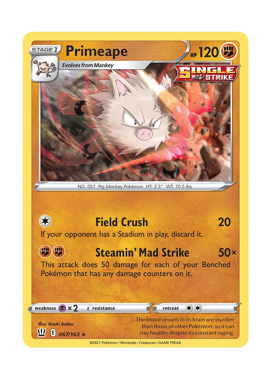 Primeape - Reverse Holo (067/163) - Battle Styles