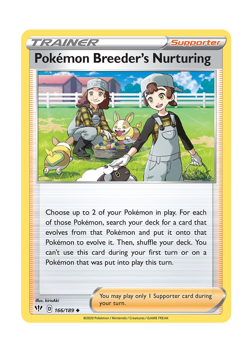 Pokémon Breeder's Nurturing - Reverse Holo (166/189) - Darkness Ablaze