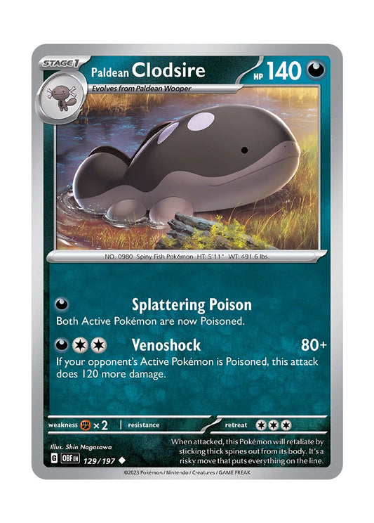 Paldean Clodsire (129/197) - Obsidian Flames