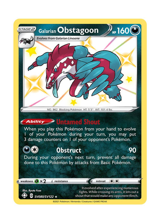 Galarian Obstagoon (SV080/122) - Shiny Vault