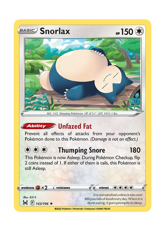 Snorlax (143/196) - Lost Origin