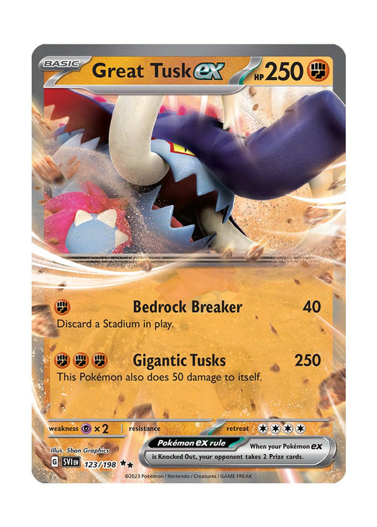 Great Tusk ex (123/198) - Scarlet & Violet