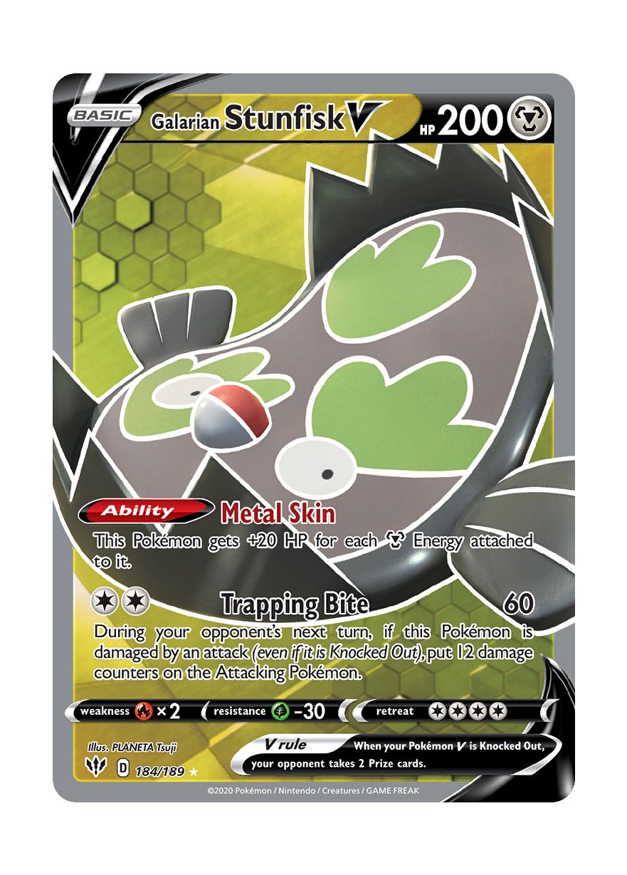 Galarian Stunfisk V (184/189) - Darkness Ablaze