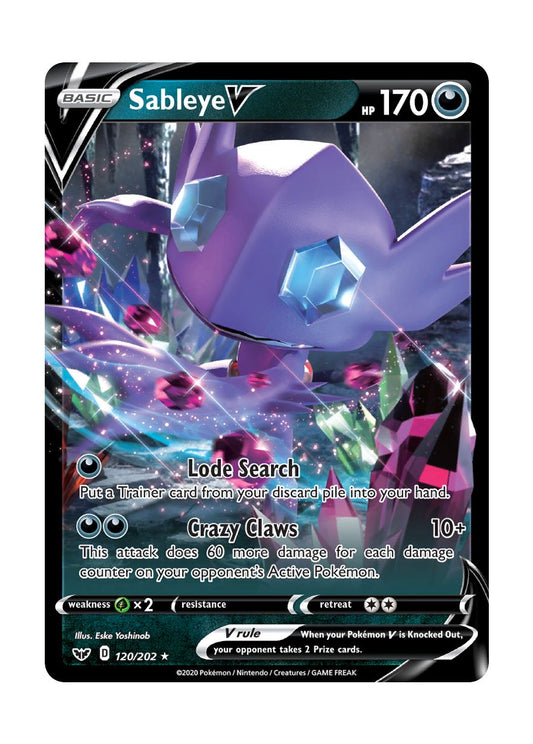 Sableye V (120/202) - Sword & Shield