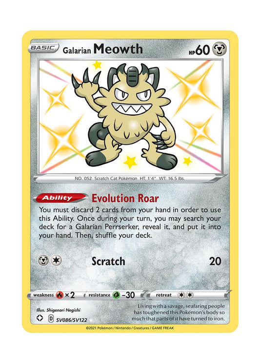 Galarian Meowth (SV086/122) - Shiny Vault