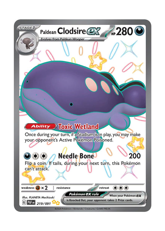 Paldean Clodsire ex (219/91) - Paldean Fates