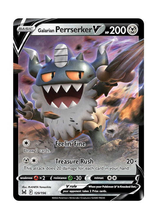 Galarian Perrserker V (129/196) - Lost Origin
