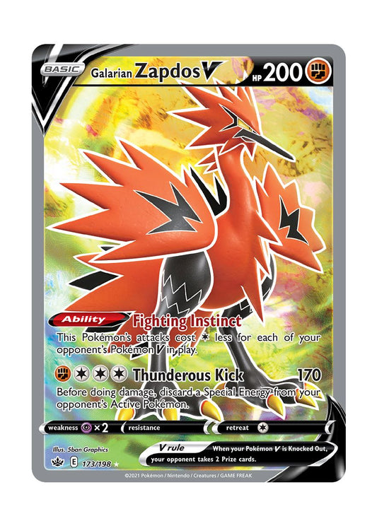 Galarian Zapdos V (173/198) - Chilling Reign