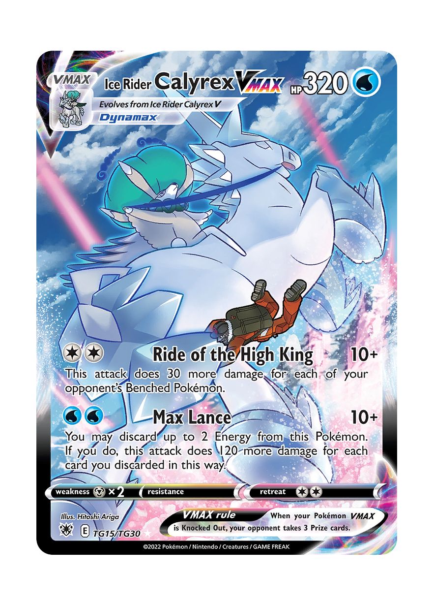 calyrex pokemon cards Ice Rider Calyrex VMAX (TG15/30) – Torena
