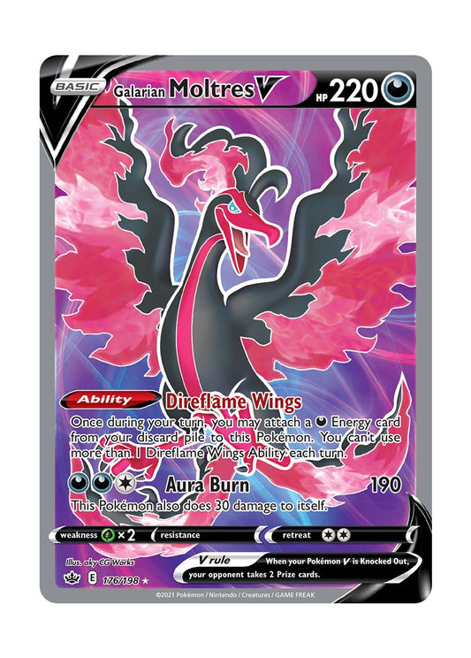 Galarian Moltres V (176/198) - Chilling Reign